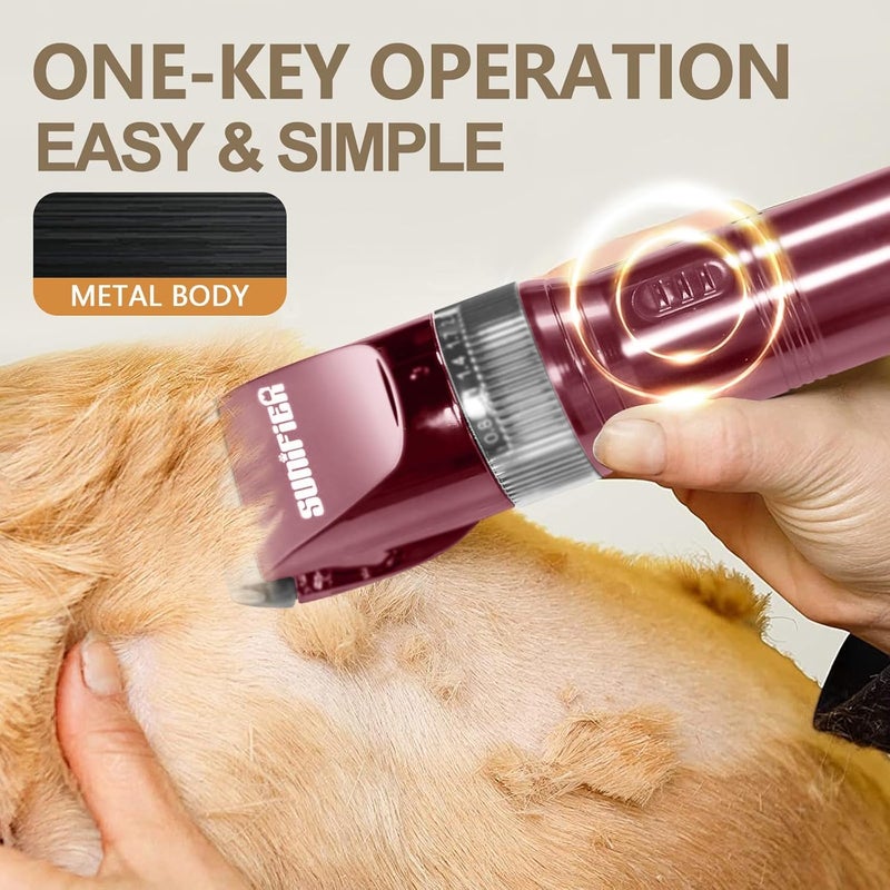 Sunifier Professional Dog Grooming Clippers for Thick Coat - Dog Hair Trimmer for Grooming- Sheep Shears for Thick Hair – Pet Grooming Clippers for Dogs, Cats, Sheeps, Horse (Rose Gold) - Image 5